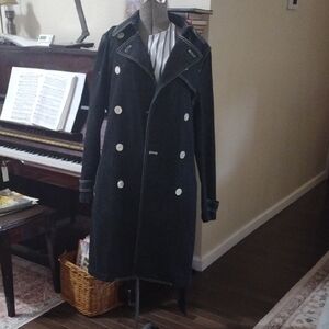 Ladies Ralph Lauren  Black Denim  Double-Breasted Coat